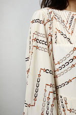 Gucci Horseshoe Silk Pleated Dress S