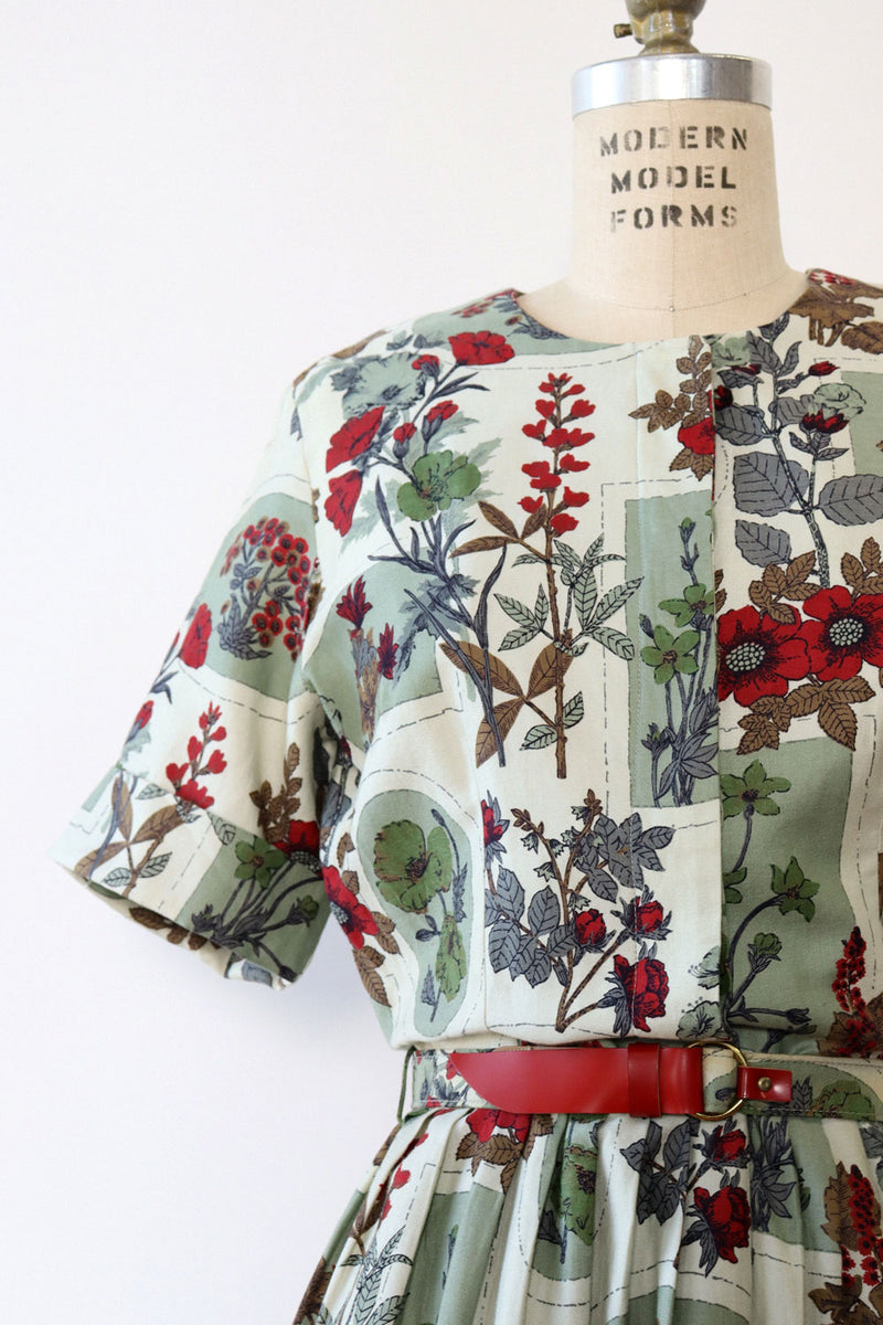 Poppy Moss Cotton Day Dress M-M/L
