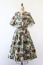 Poppy Moss Cotton Day Dress M-M/L