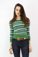 Mossy Green Striped Knit Top XS/S