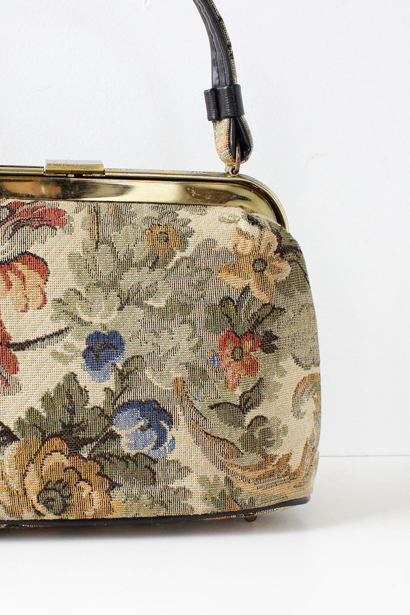 Antiqued Floral Handbag