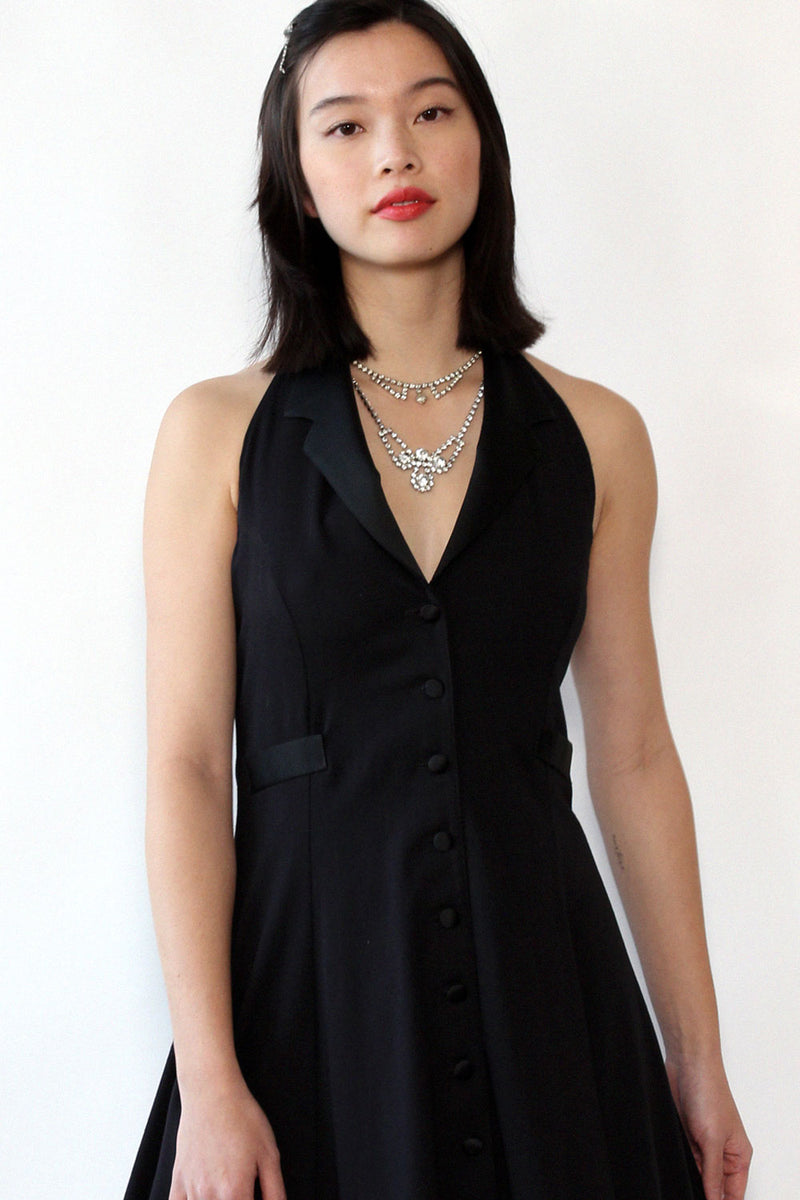 Betsey Johnson Luxe Tux Halter S/M OMNIA Betsey Johnson Luxe Tux Halter S/M OMNIA