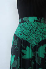 Green Shadow Print Skirt M