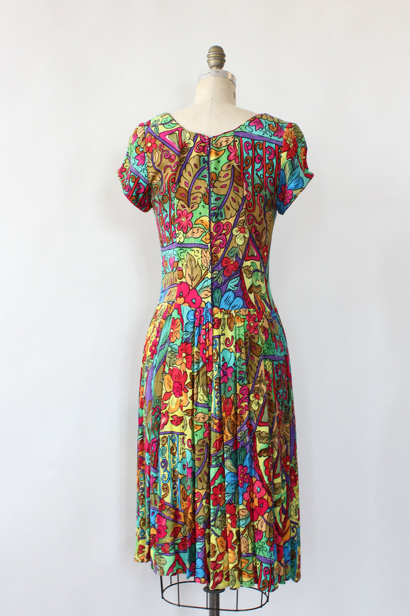 Colorful Gauze Patterned Dress S