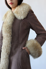 Mushroom Shearling Coat XS/S