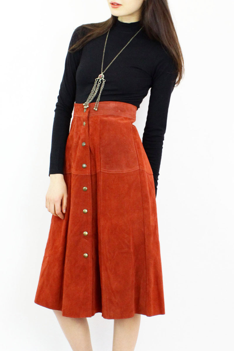 Rust Suede Skirt S