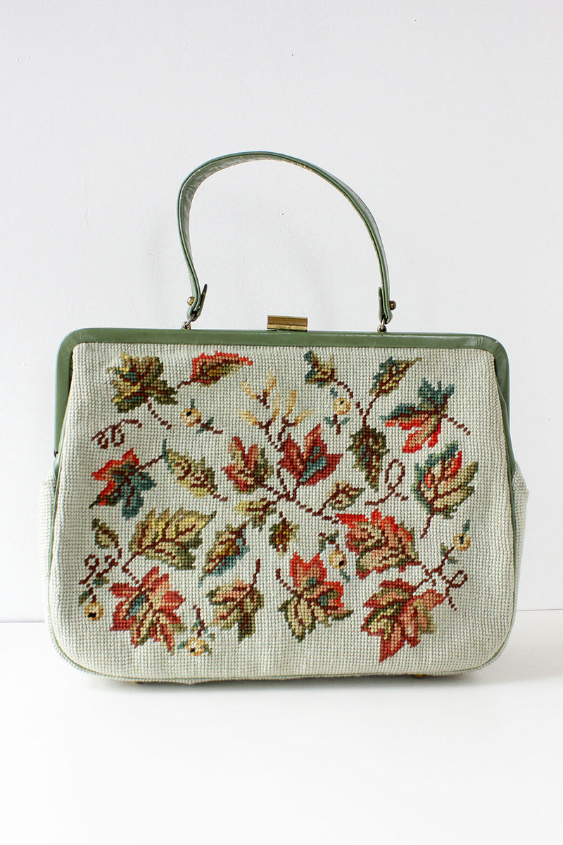 Foliage Needlepoint Purse