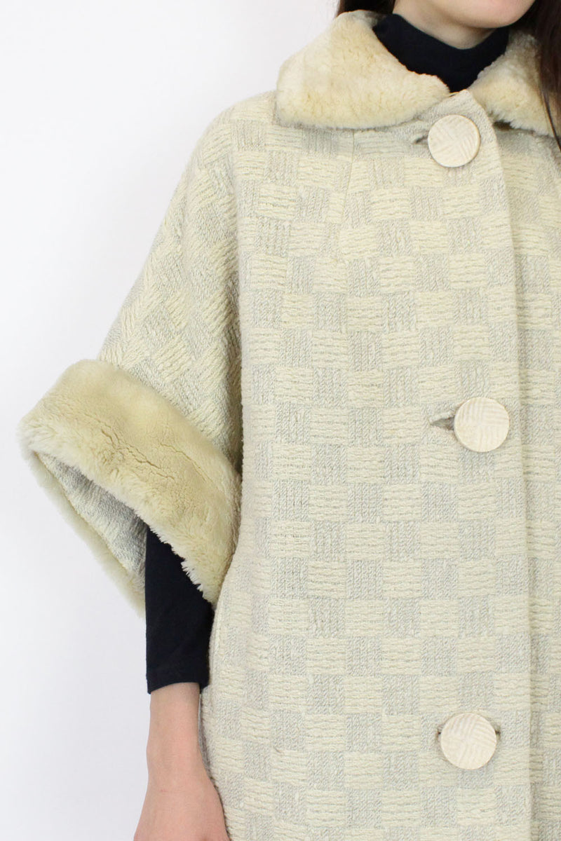 1960s cream cocoon coat