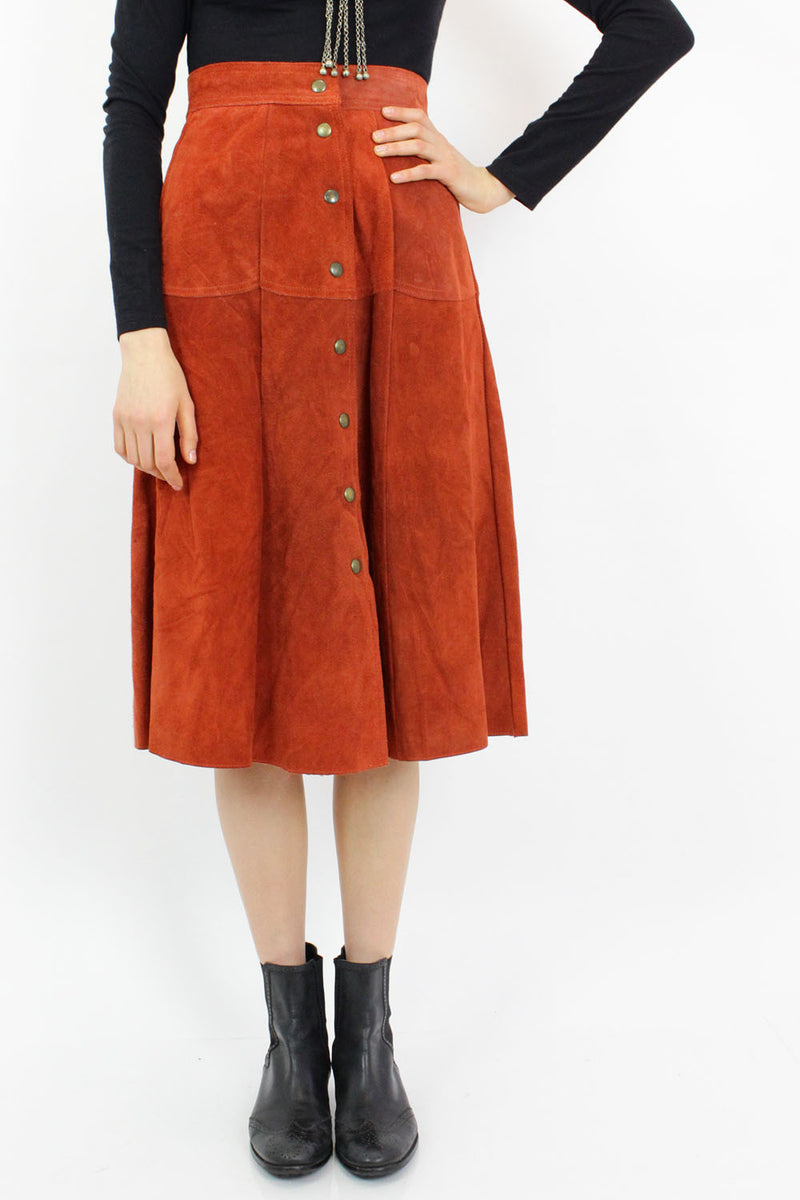 Rust Suede Skirt S