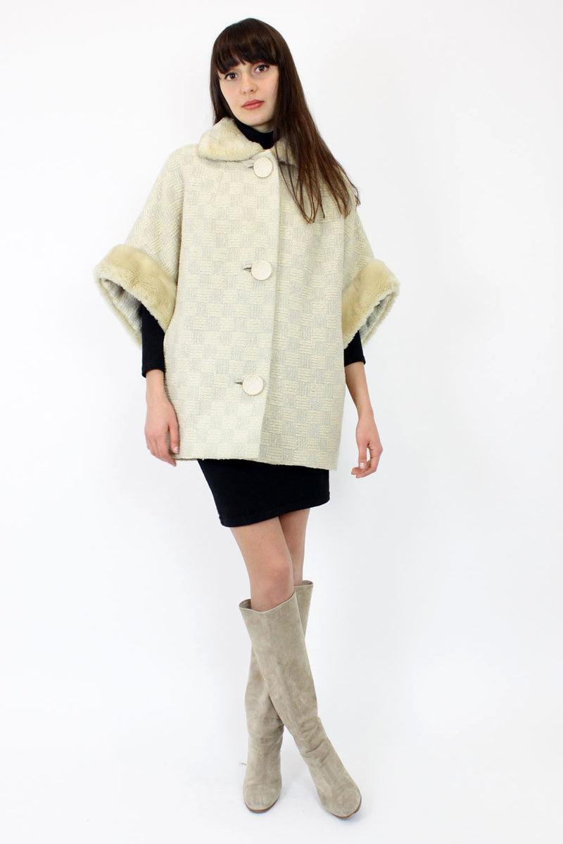 1960s cream cocoon coat