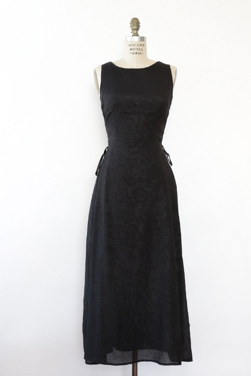 Lace-up Jacquard Maxi Dress M/L