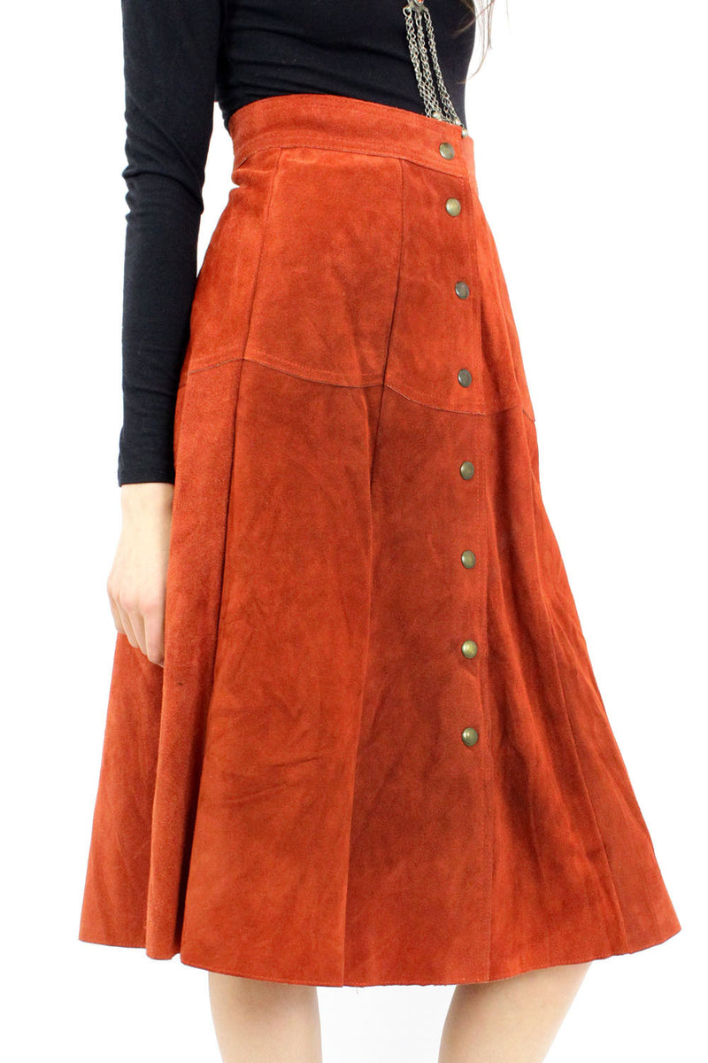 Rust Suede Skirt S