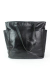 Minimalist Black Leather Tote