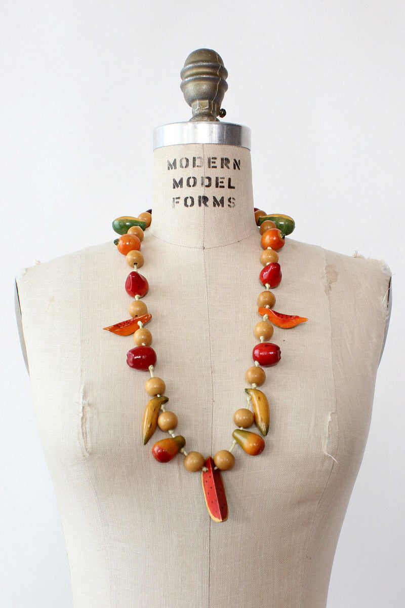 Handmade Wooden Fruit Necklace