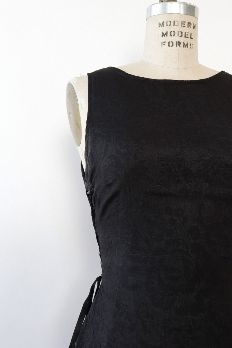 Lace-up Jacquard Maxi Dress M/L