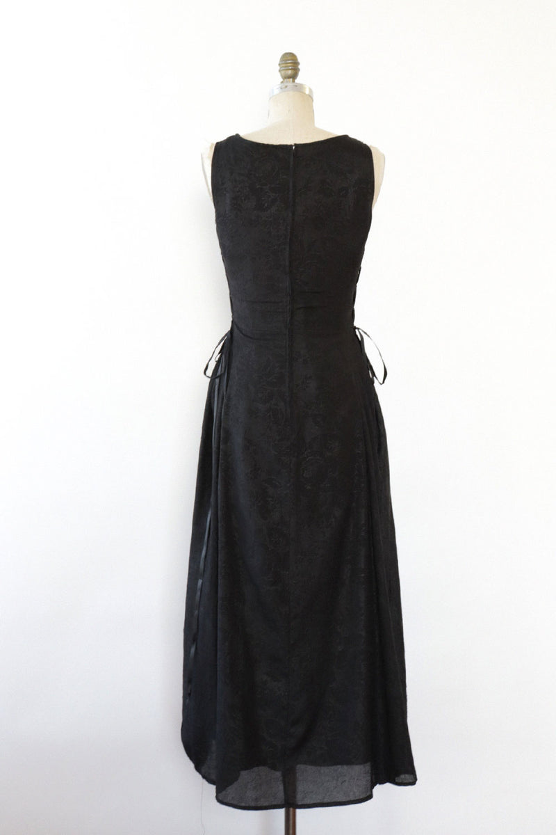 Lace-up Jacquard Maxi Dress M/L