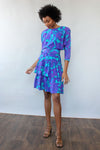 st gillian silk dress Vintage St Gillian Silk Black Dress With Flutter Skirt