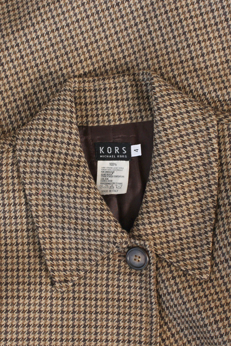 Tonal Wool Houndstooth Overcoat S/M