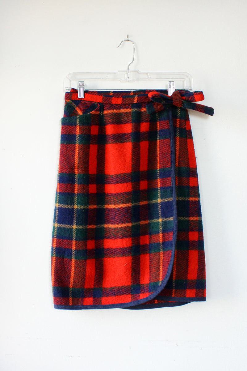 Lauren Plaid Wrap Skirt XS/S