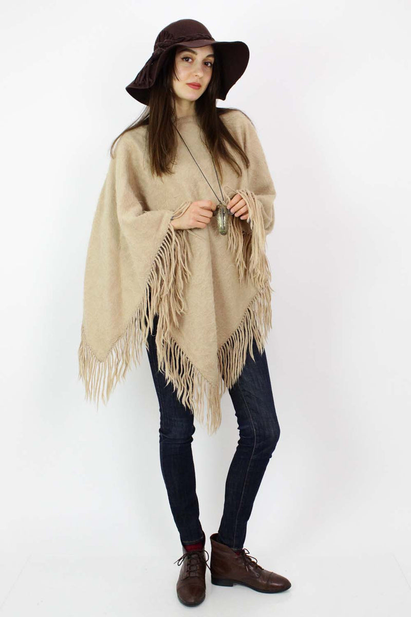 tan alpaca poncho