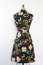 Ivy Geometry Button Dress L