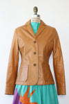 Stiff Pecan Leather Jacket S/M