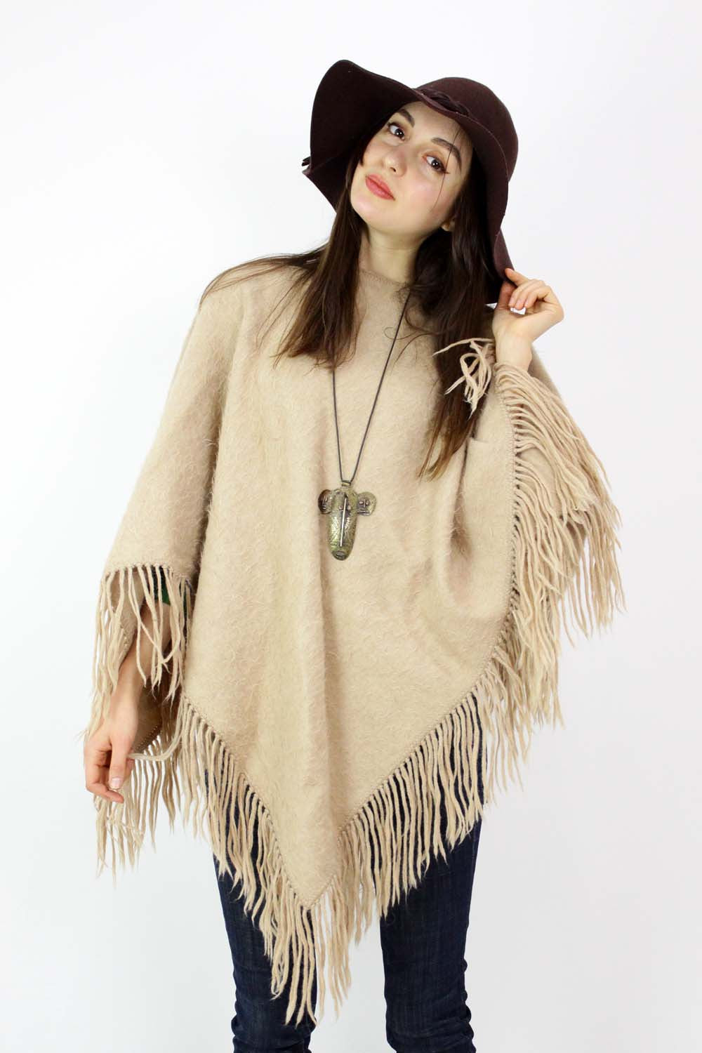 vintage alpaca poncho