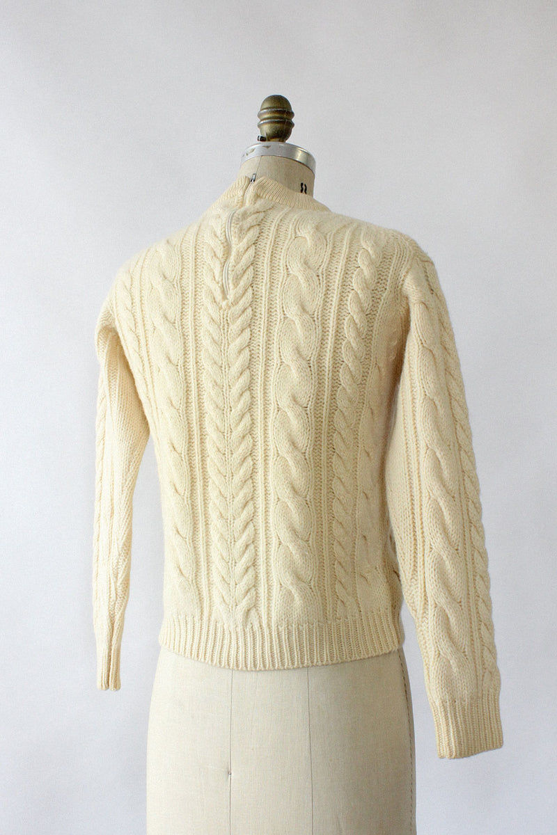Ivory Cable Knit Sweater S/M
