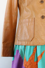 Stiff Pecan Leather Jacket S/M