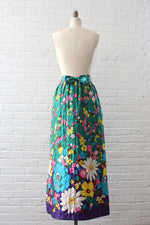 Quilted Floral Maxi Skirt XS-M