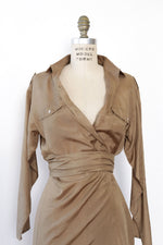 Tan Silk Shirtdress XS/S