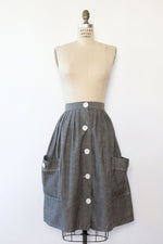 Chambray Apron Pocket Skirt S