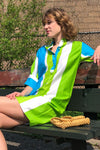 Catherine Ogust Aqua Stripe Dress