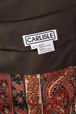 Silk Paisley Straight Skirt L