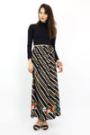~ marked down ~ B. Altman Stripe Floral Maxi Skirt
