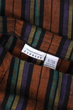 October Stripe Fitted Wrap Skirt M