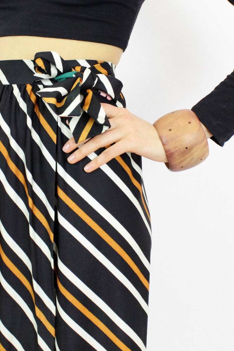~ marked down ~ B. Altman Stripe Floral Maxi Skirt