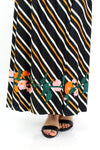 ~ marked down ~ B. Altman Stripe Floral Maxi Skirt