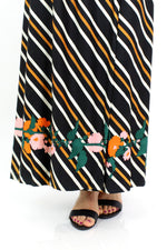 ~ marked down ~ B. Altman Stripe Floral Maxi Skirt