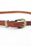 Rust Leather Skinny Belt S/M