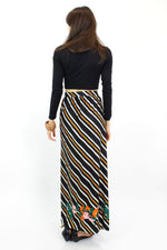 ~ marked down ~ B. Altman Stripe Floral Maxi Skirt