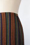 October Stripe Fitted Wrap Skirt M