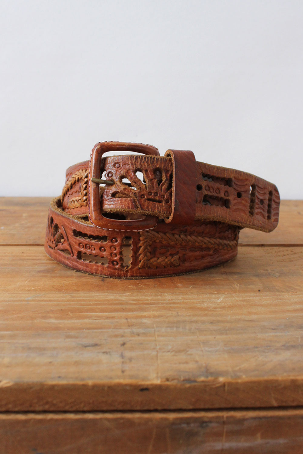 Thick Leather Cutout Belt