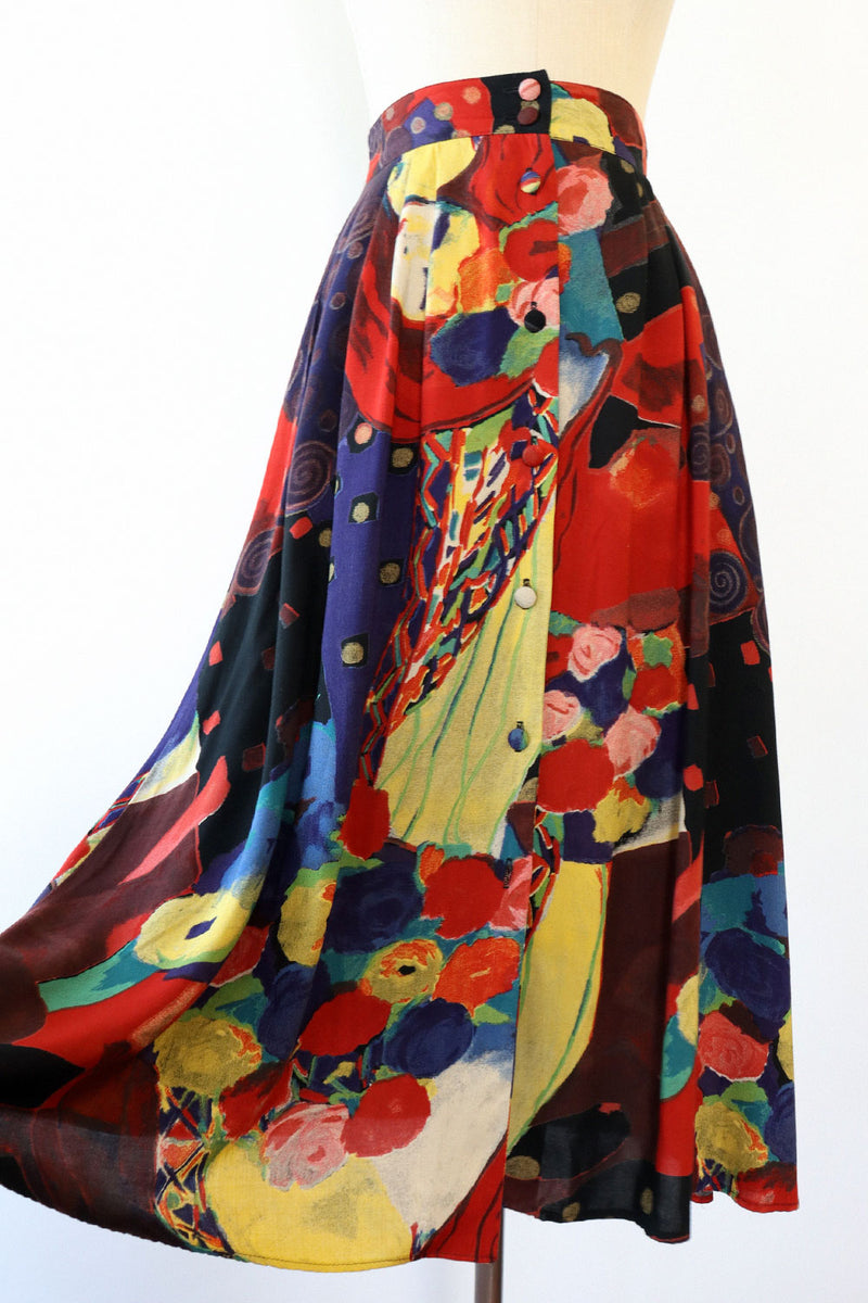 Painterly Midi Skirt S