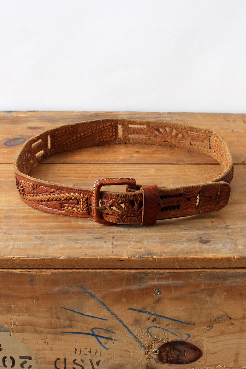 Thick Leather Cutout Belt