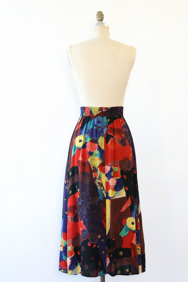 Painterly Midi Skirt S