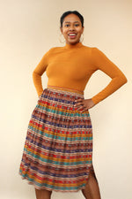 Tica Printed Pleat Skirt L