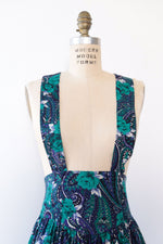 Teal Rose Suspender Skirt M
