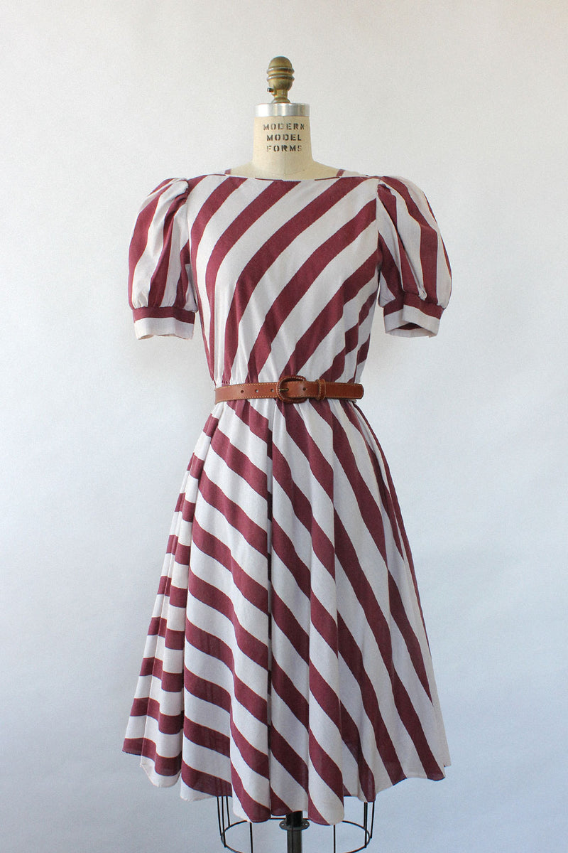 Striped Puff & Flare Dress S/M