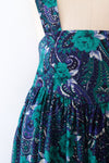 Teal Rose Suspender Skirt M